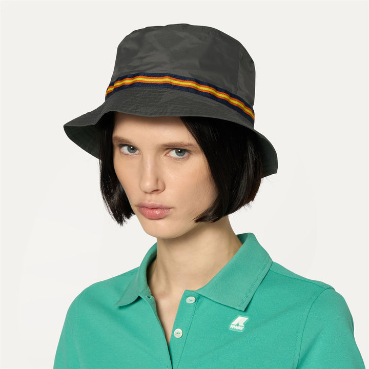 Headwear Unisex LE VRAI 3.0 PASCAL TAPE Hat GREEN BLACKISH Dressed Back (jpg Rgb)		