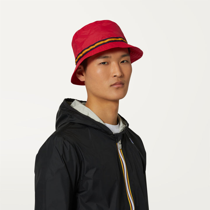 Headwear Unisex LE VRAI 3.0 PASCAL TAPE Hat RED BERRY Dressed Back (jpg Rgb)		
