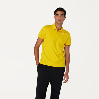 Polo Shirts Man GREGOIRE TAPE Polo YELLOW OLD Dressed Back (jpg Rgb)		