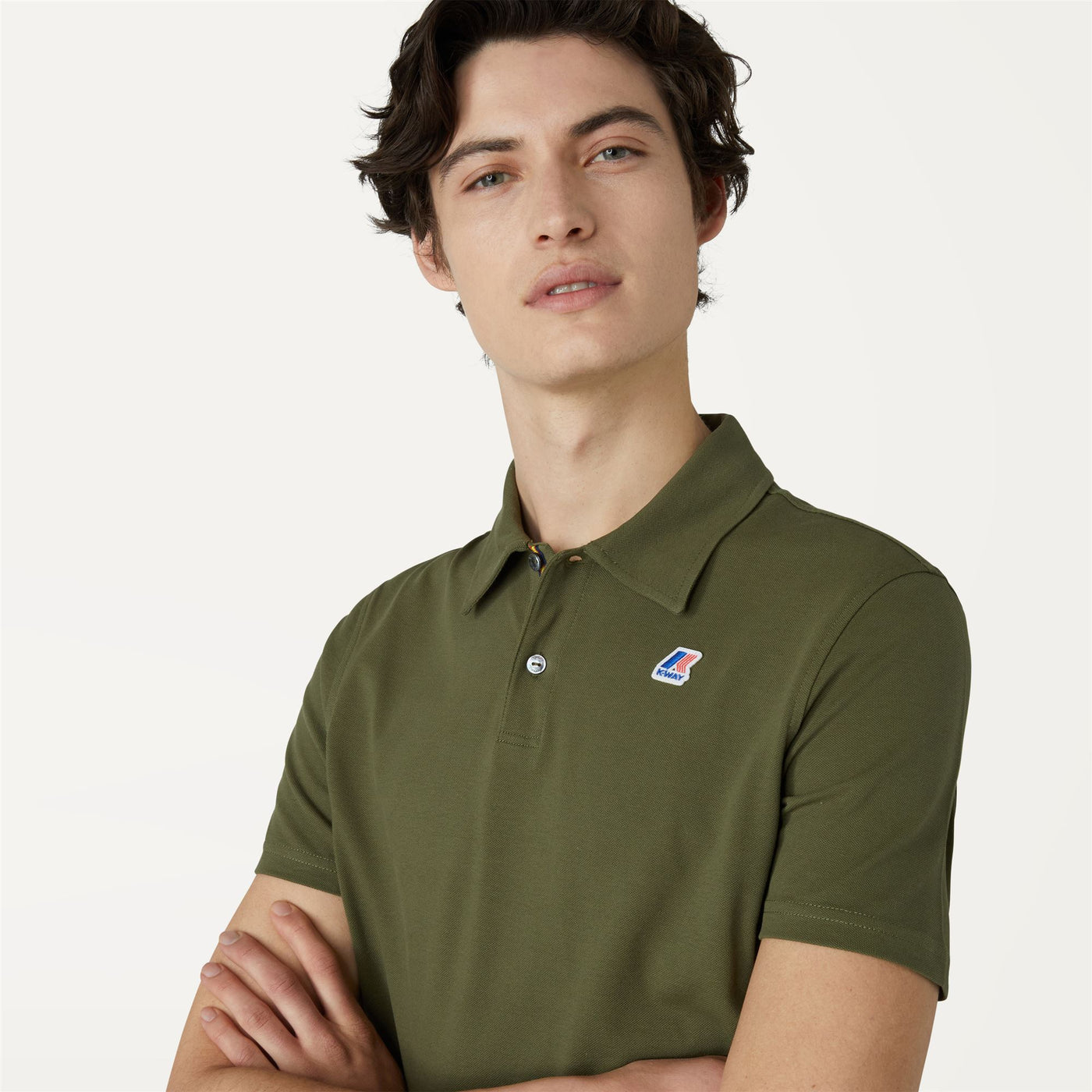 Polo Shirts Man GREGOIRE TAPE Polo GREEN MILITARY Detail Double				