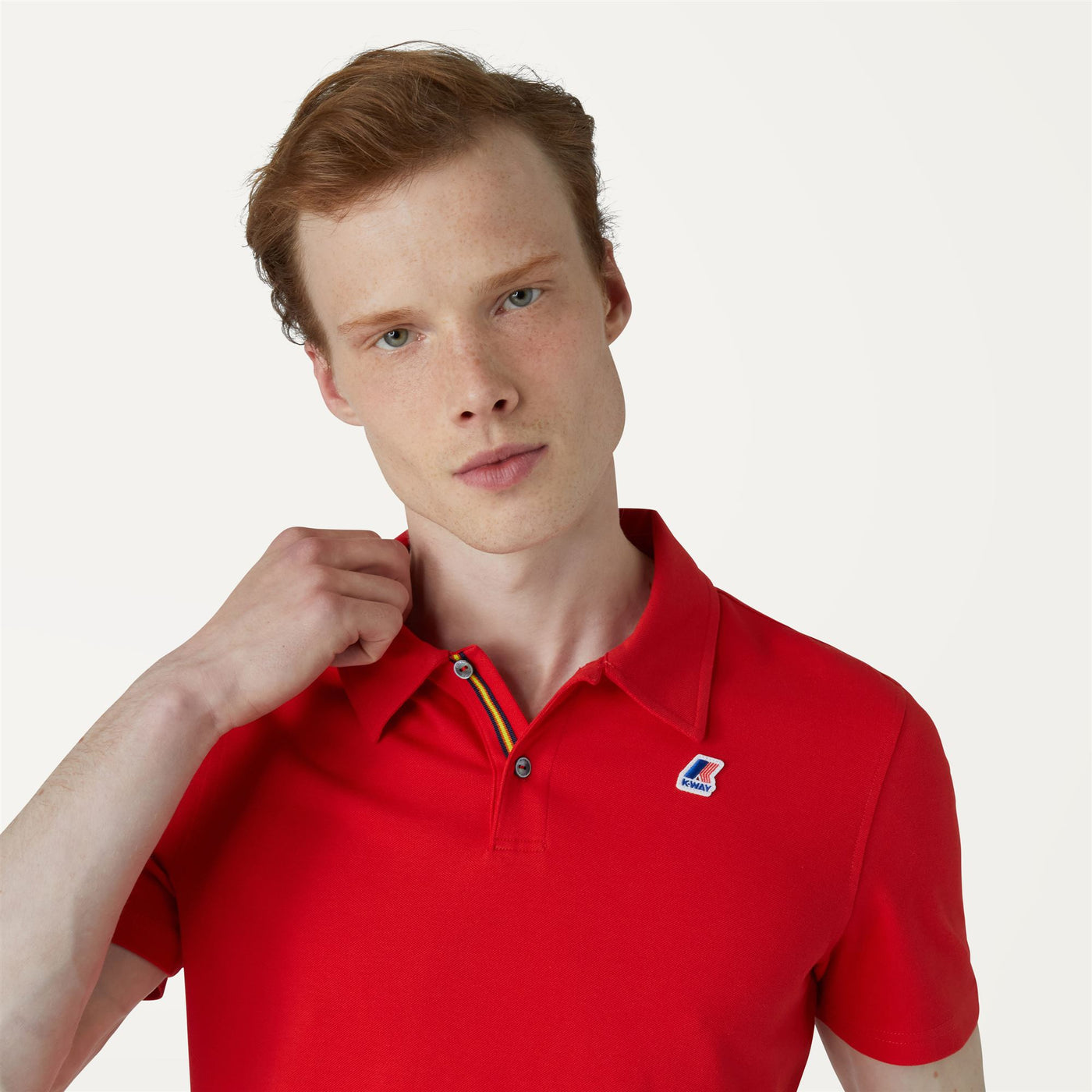 Polo Shirts Man GREGOIRE TAPE Polo RED Detail Double				