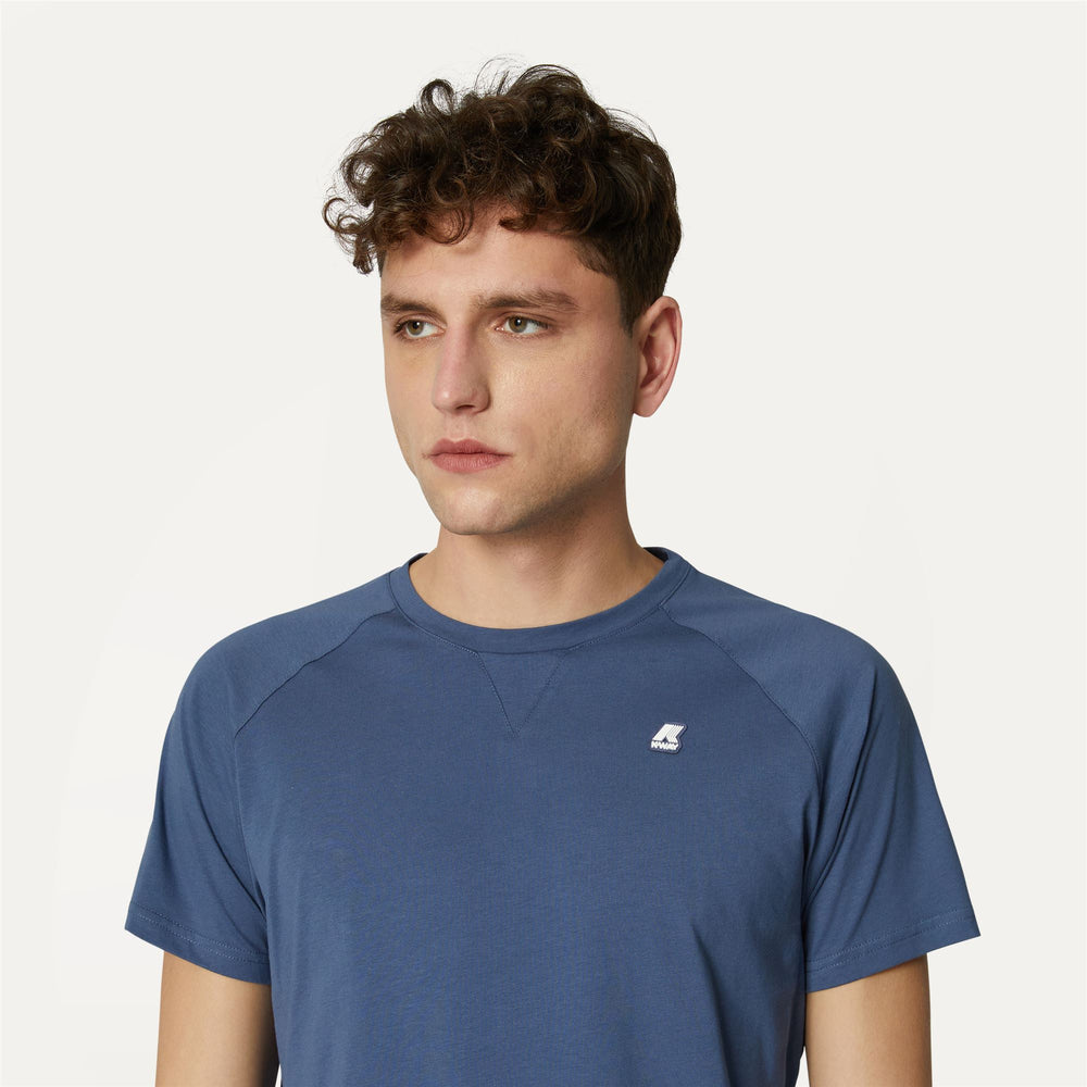 T-ShirtsTop Man EDWING T-Shirt BLUE INDIGO Detail Double				