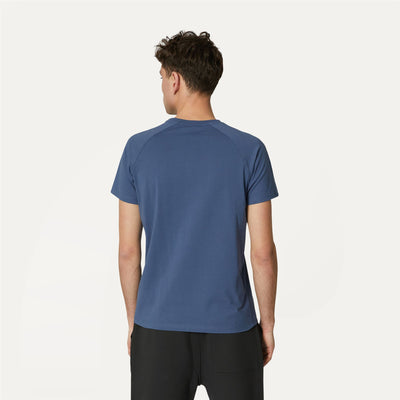 T-ShirtsTop Man EDWING T-Shirt BLUE INDIGO Dressed Front Double		