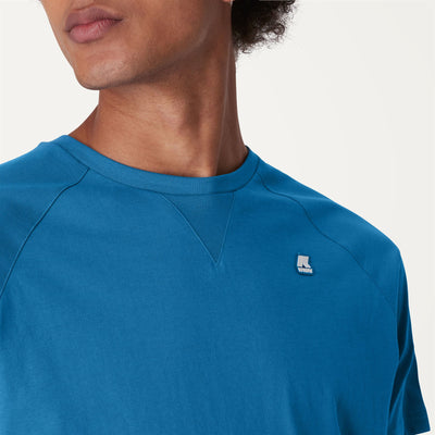 T-ShirtsTop Man EDWING T-Shirt BLUE TURQUOISE Detail Double				