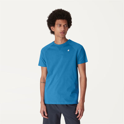 T-ShirtsTop Man EDWING T-Shirt BLUE TURQUOISE Dressed Back (jpg Rgb)		