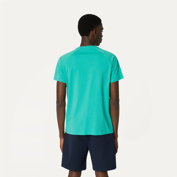 T-ShirtsTop Man EDWING T-Shirt GREEN MARINE Dressed Front Double		