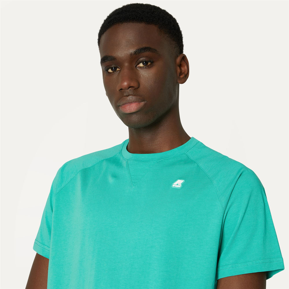 T-ShirtsTop Man EDWING T-Shirt GREEN MARINE Detail Double				