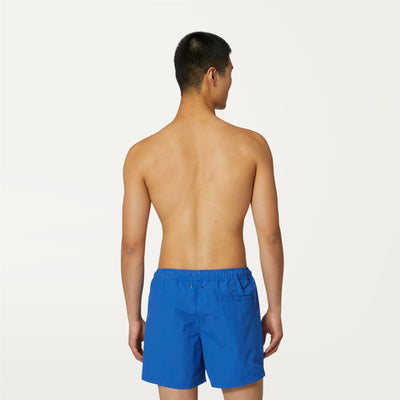 Bathing Suits Man LE VRAI Olivier Swimming Trunk BLUE ROYAL MARINE Dressed Front Double		