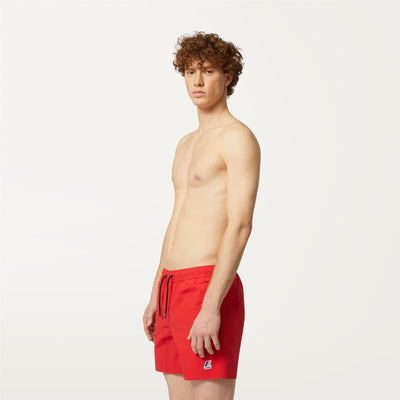 Bathing Suits Man LE VRAI Olivier Swimming Trunk RED Detail (jpg Rgb)			