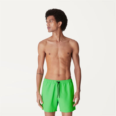 Bathing Suits Man LE VRAI Olivier Swimming Trunk GREEN CLASSIC Dressed Back (jpg Rgb)		
