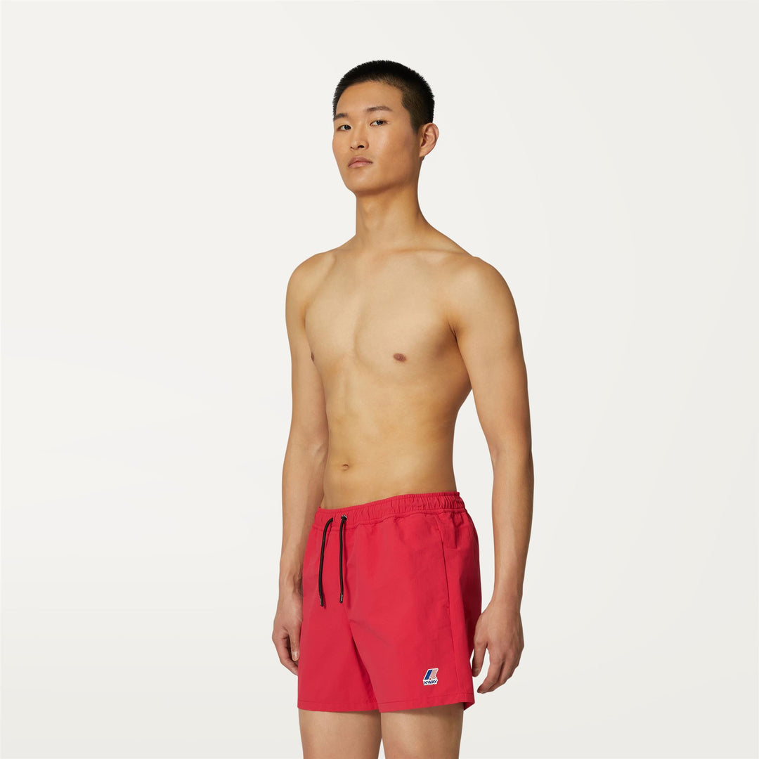 Bathing Suits Man LE VRAI Olivier Swimming Trunk RED BERRY Detail (jpg Rgb)			