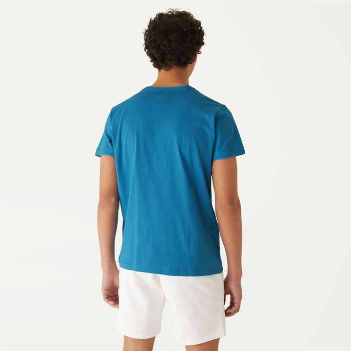T-ShirtsTop Unisex LE VRAI EDOUARD T-Shirt BLUE TURQUOISE Dressed Front Double		