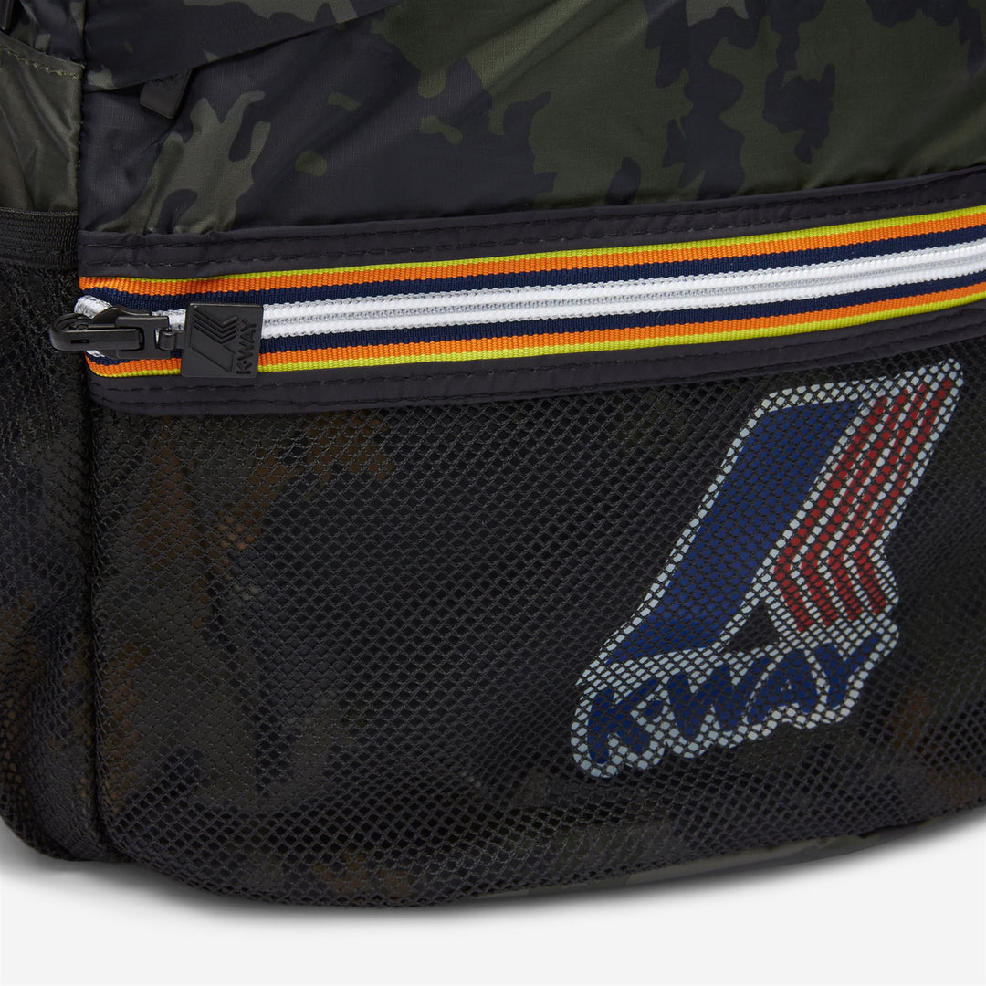 Bags Unisex LE VRAI 3.0 FRANCOIS  GRAPHIC Backpack DARK CAMOUFLAGE | kway Dressed Side (jpg Rgb)		