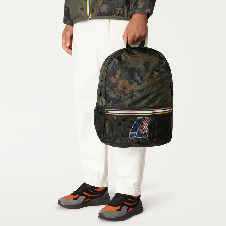 Bags Unisex LE VRAI 3.0 FRANCOIS  GRAPHIC Backpack DARK CAMOUFLAGE | kway Detail Double				