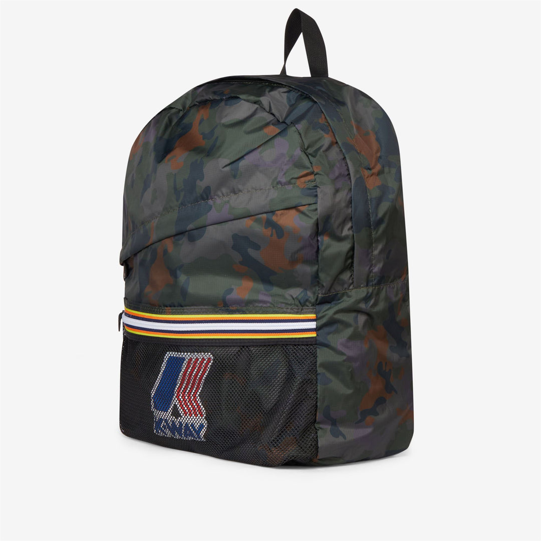 Bags Unisex LE VRAI 3.0 FRANCOIS  GRAPHIC Backpack CAMO GREEN BLK Dressed Front (jpg Rgb)	