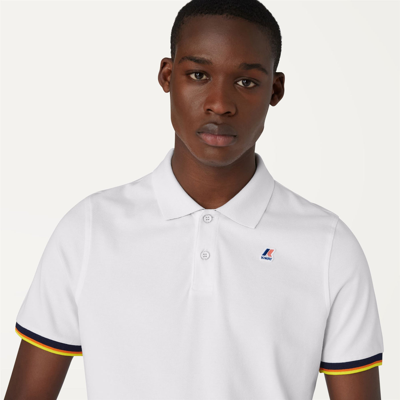 Polo Shirts Man VINCENT CONTRAST STRETCH Polo WHITE Detail Double				