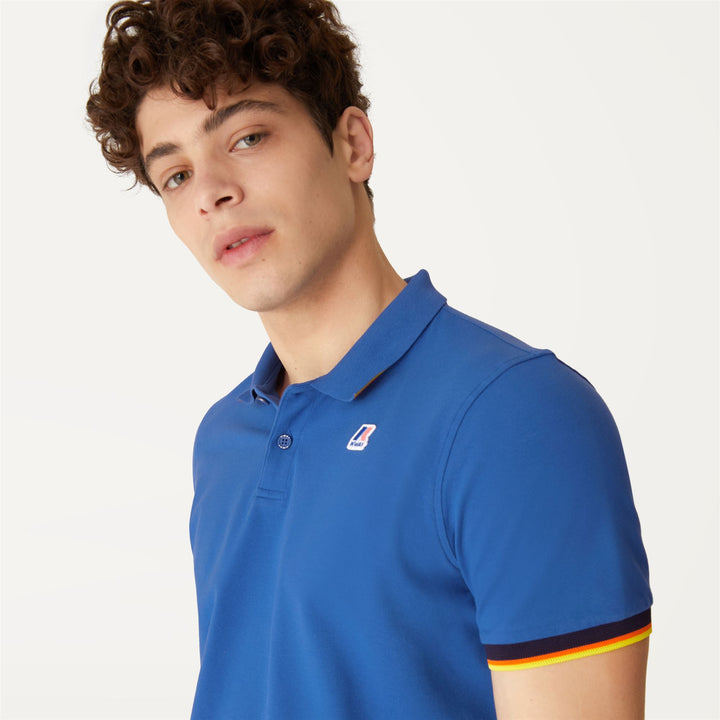 Polo Shirts Man VINCENT CONTRAST STRETCH Polo BLUE ROYAL MARINE Detail Double				
