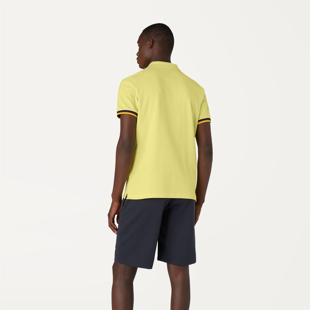 Polo Shirts Man VINCENT CONTRAST STRETCH Polo YELLOW LEMON Dressed Front Double		