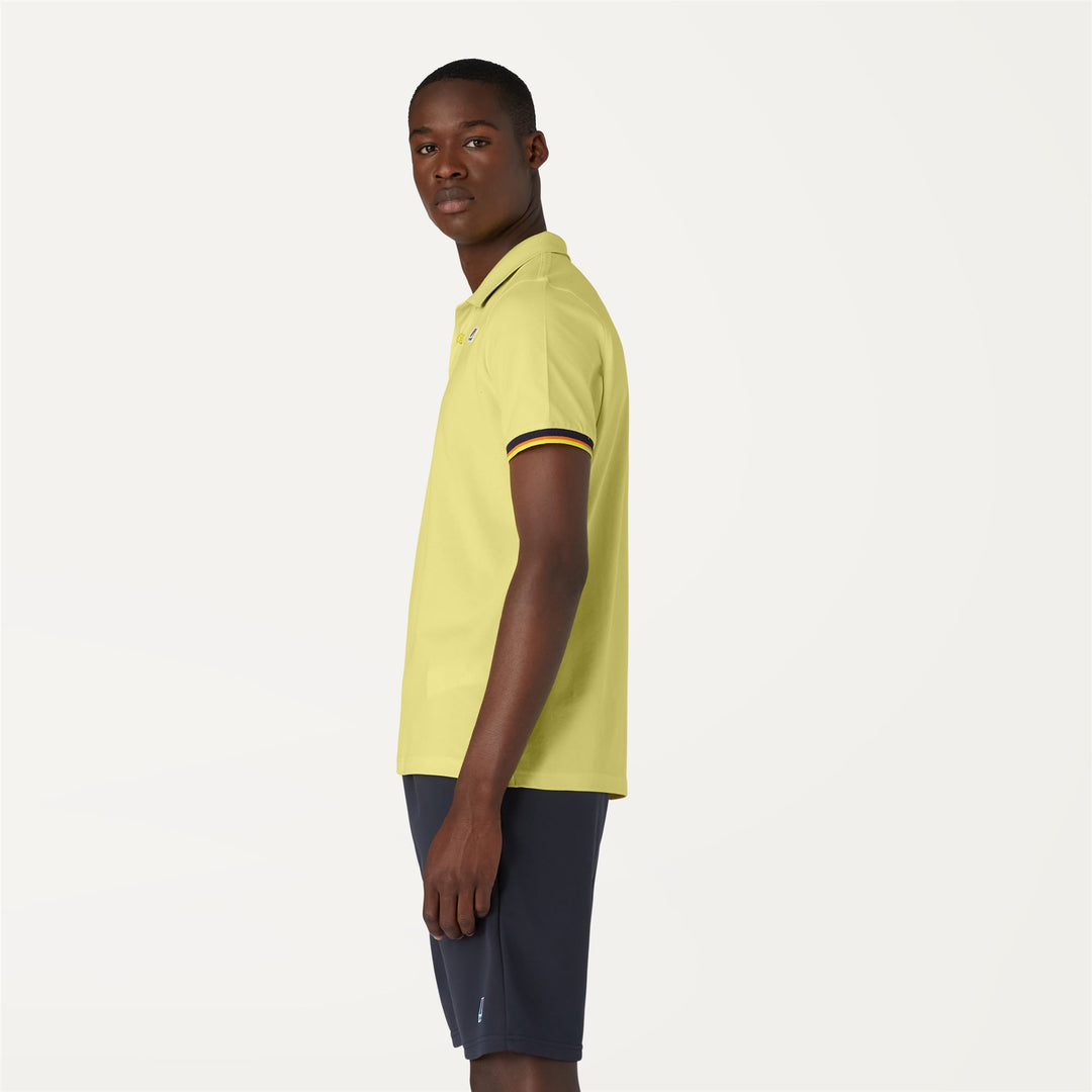 Polo Shirts Man VINCENT CONTRAST STRETCH Polo YELLOW LEMON Detail (jpg Rgb)			
