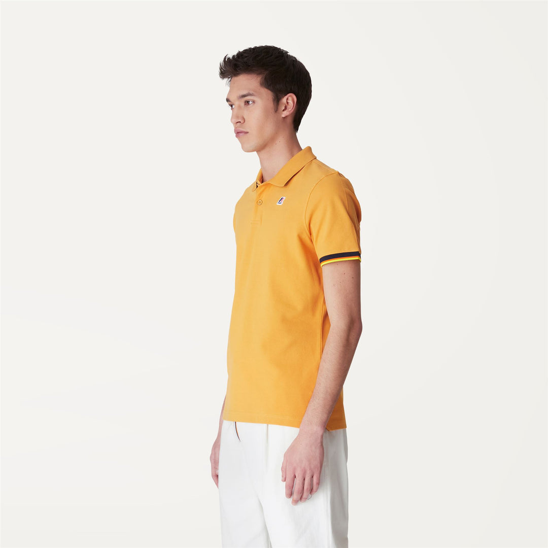 Polo Shirts Man VINCENT CONTRAST STRETCH Polo YELLOW LT JURASSIC Detail (jpg Rgb)			