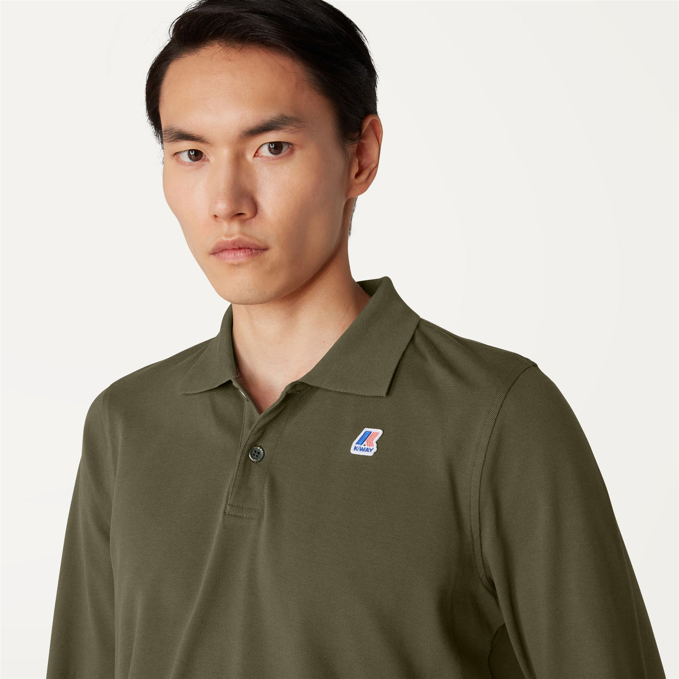 Polo Shirts Man ROCHEL CONTRAST STRETCH Polo GREEN BLACKISH Detail Double				
