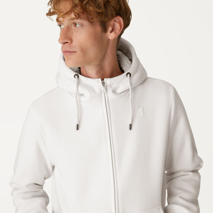 Fleece Unisex QUENTIN ORSETTO FLEECE Jacket WHITE SNOW Detail Double				