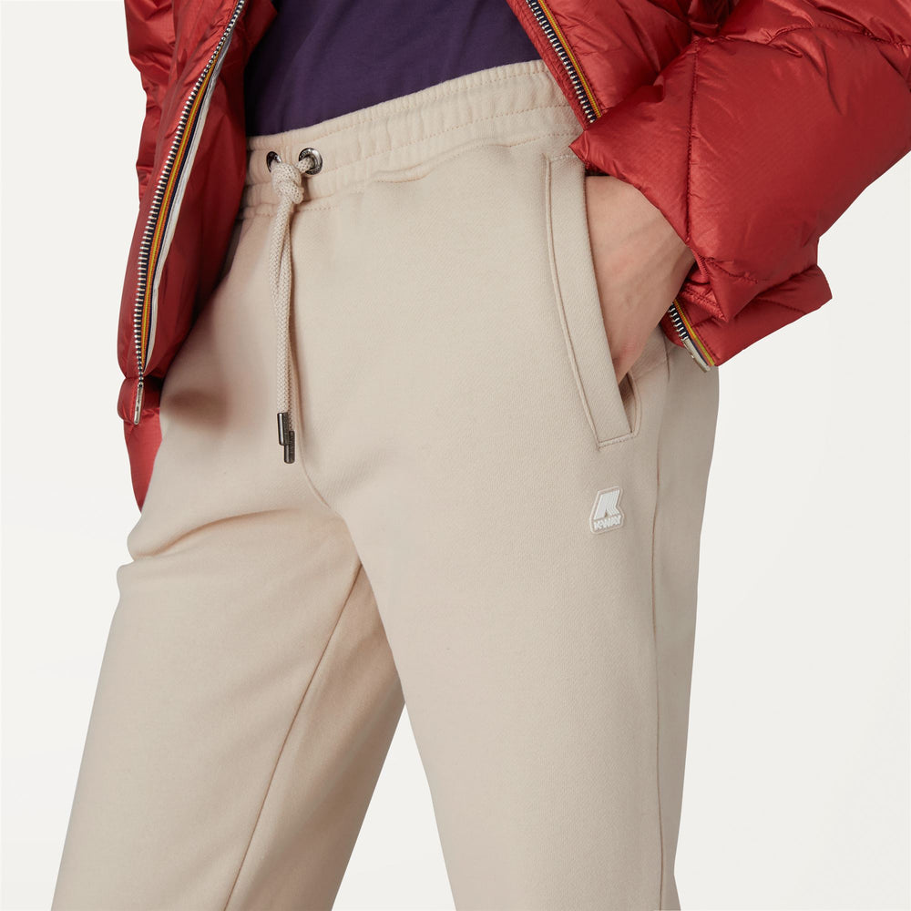 Pants Woman Ines Fleece Sport Trousers Pink Papyrus | kway Detail Double				