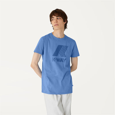 T-ShirtsTop Unisex Elliot Logo T-Shirt BLUE SMOKED Dressed Back (jpg Rgb)		