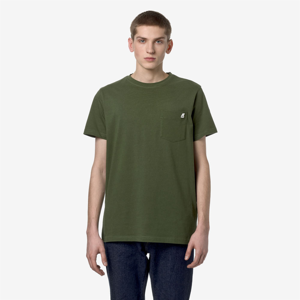 Cypress Green Men's Slim Fit T-Shirt with Chest Pocket 02