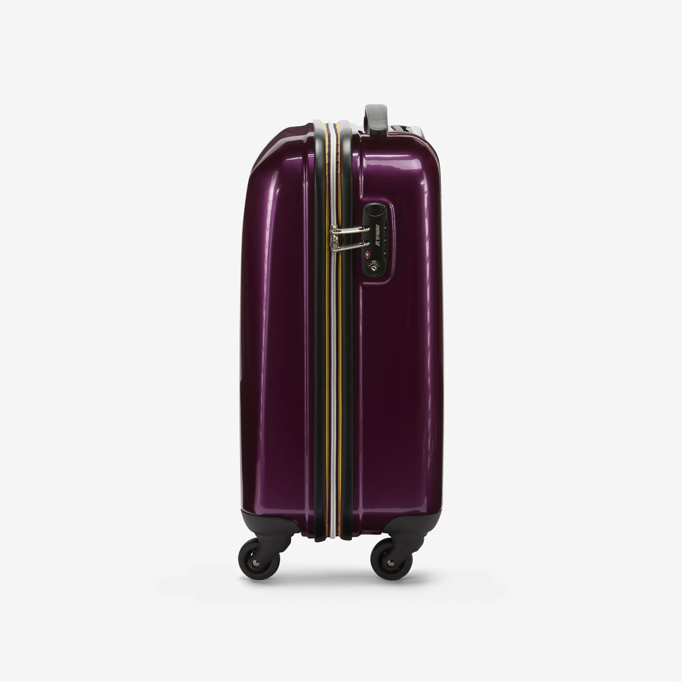 Luggage Bags Unisex K-WAY SYSTEM MINI TROLLEY Trolley PINK - BLACK TORBA Dressed Front (jpg Rgb)	