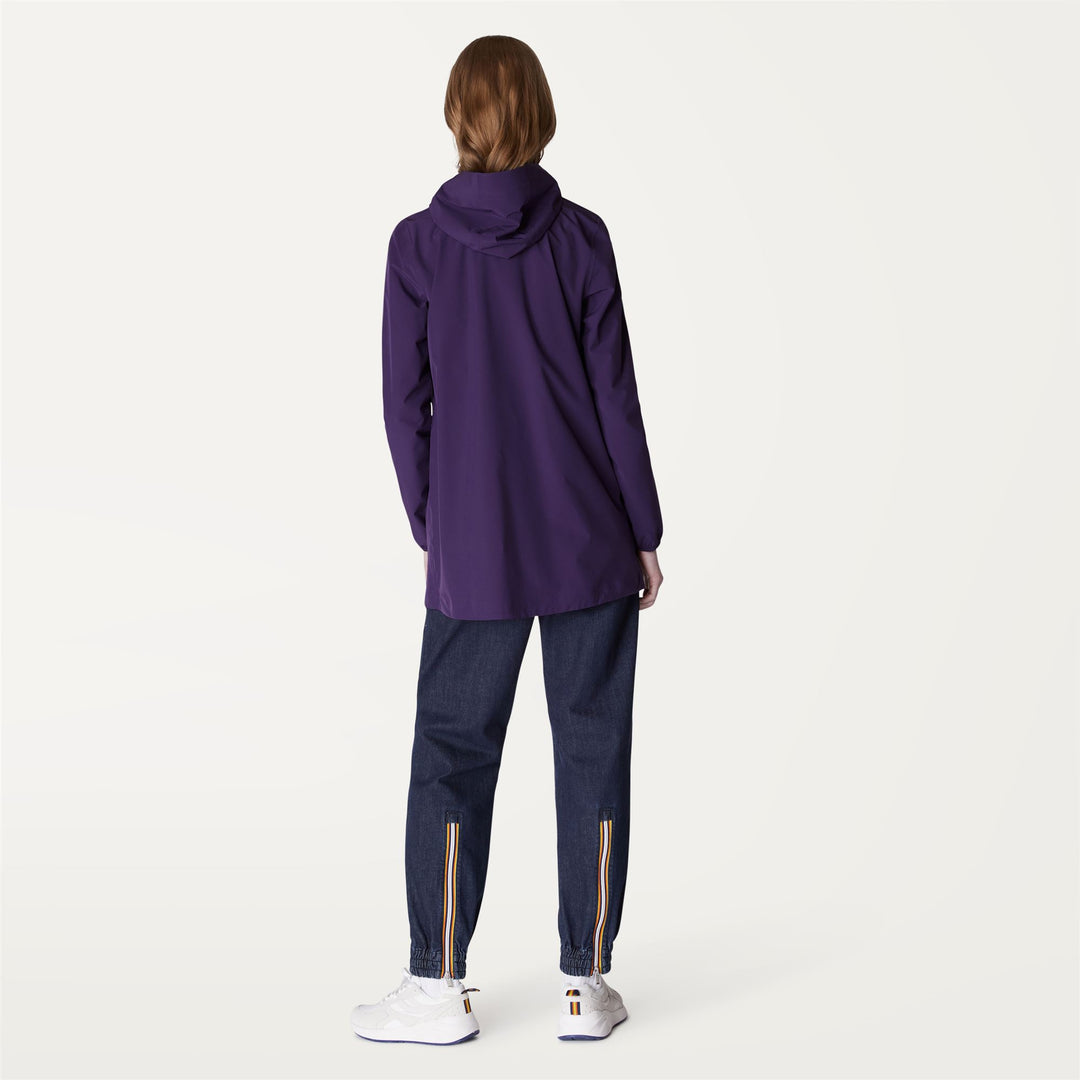 Jackets Woman SOPHIE STRETCH DOT Mid VIOLET Dressed Front Double		
