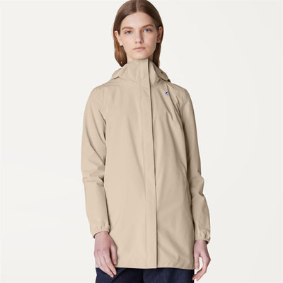 Jackets Woman SOPHIE STRETCH DOT Mid BEIGE | kway Detail Double				