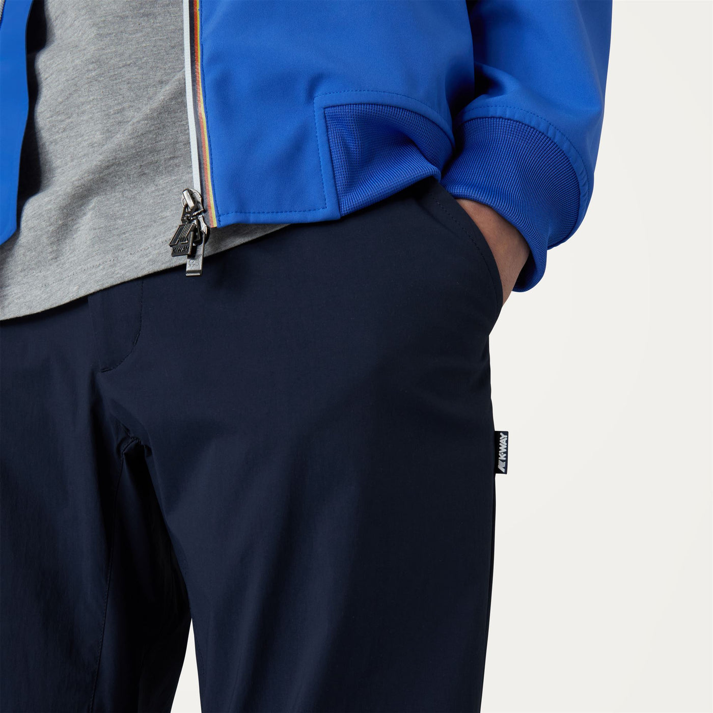 Pants Man Bedard Tech Cotton CHINO BLUE INDIGO Detail Double				