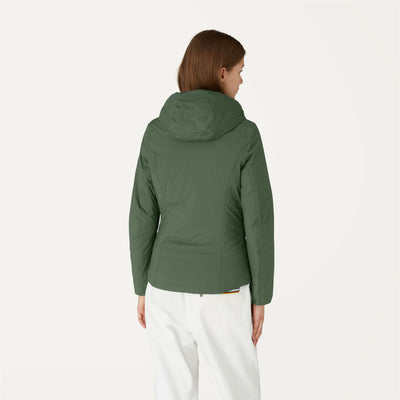 Jackets Woman LILY THERMO LIGHT DOUBLE Short GREEN LAUREL Dressed Front Double		