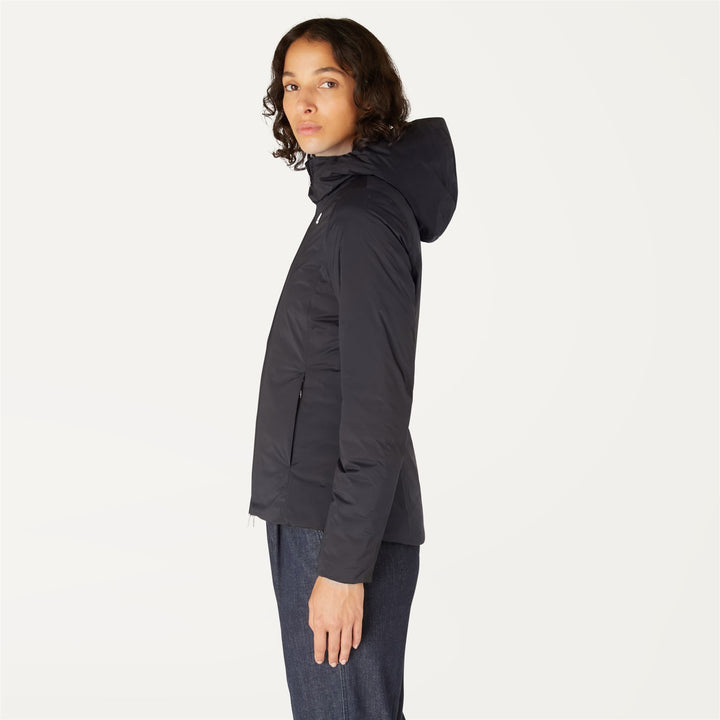 Jackets Woman LILY THERMO LIGHT DOUBLE Short BLACK PURE Detail (jpg Rgb)			