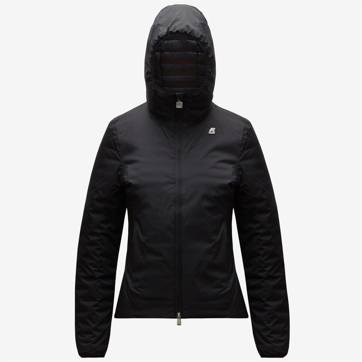 Jackets Woman LILY THERMO LIGHT DOUBLE Short BLACK PURE Dressed Front (jpg Rgb)	