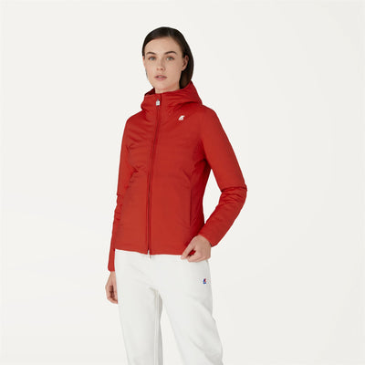 Jackets Woman LILY THERMO LIGHT DOUBLE Short ORANGE REDDISH Dressed Back (jpg Rgb)		