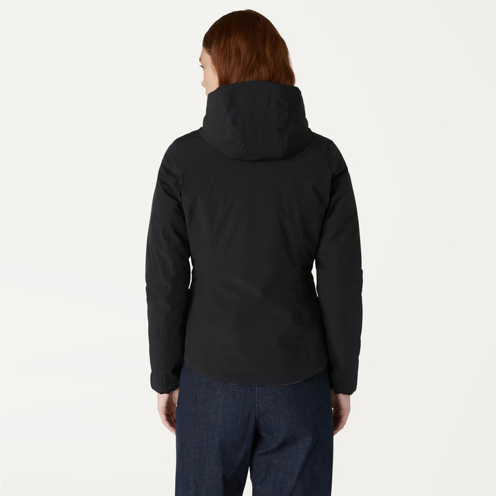 Giacca Corto Donna Reversibile Calda Nera Grigia con Isolamento 6