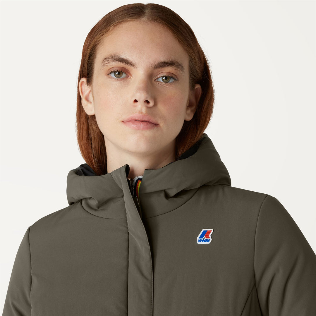 Giacca Corto Donna Reversibile Calda Nera Grigia con Isolamento main