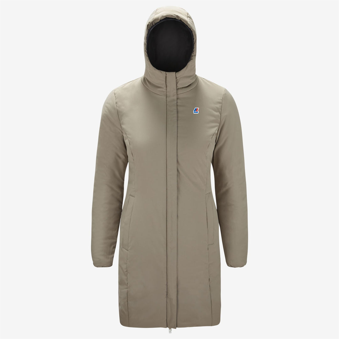 Chaqueta reversible cálida 3/4 para mujer en gris y beige main