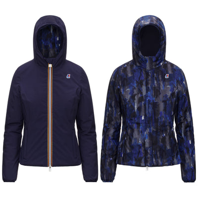 Jackets Woman LILY WARM DOUBLE GRAPHIC Short BLUE MARITIME - BLUE ABSTRACT Photo (jpg Rgb)			