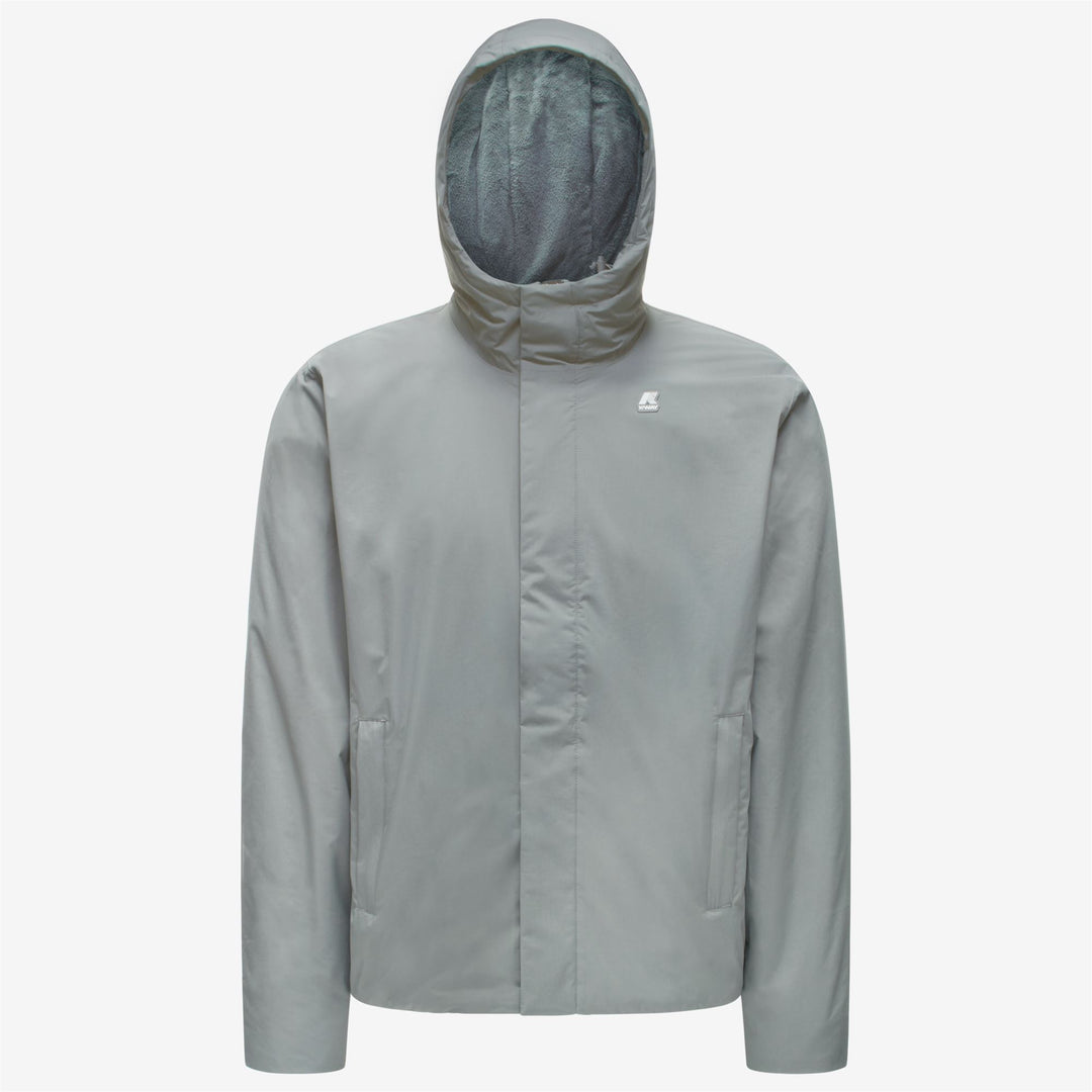 Grey Blue Men's Waterproof Short Jacket with Lightweight Insulation main