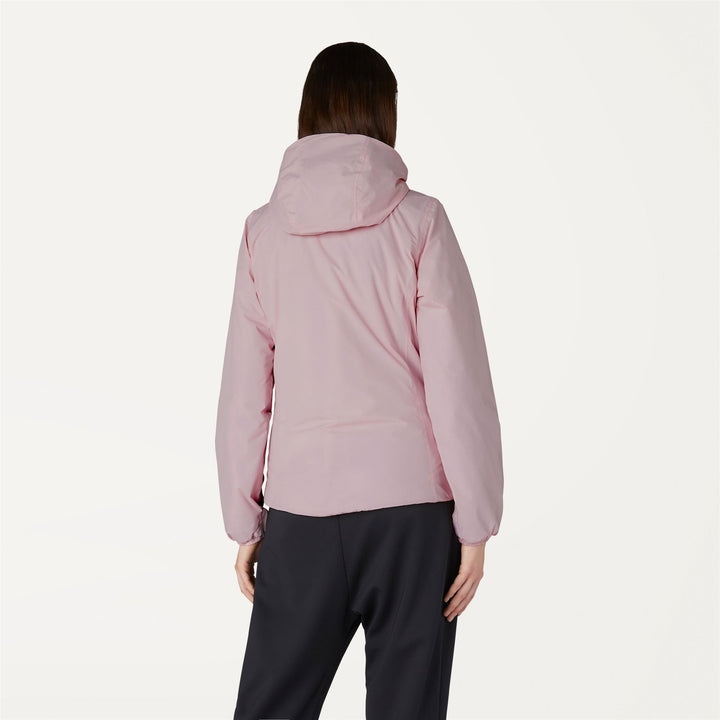 Jackets Woman LILY MICRO RIPSTOP MARMOTTA Short PINK SOFT LILLA-BLUE DEPHT Dressed Front Double		