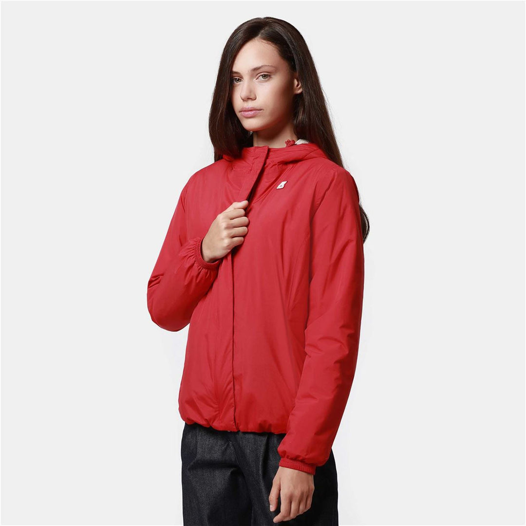 Jackets Woman LILY MICRO RIPSTOP MARMOTTA Short RED - BLUE DEPTH Dressed Front (jpg Rgb)	