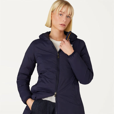 Jackets Woman SUZANNE THERMO STRETCH 3/4 Length BLUE MARITIME Detail Double				
