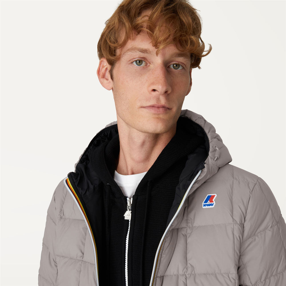 Grey Black Men's Reversible Down Jacket for Extreme Cold 02