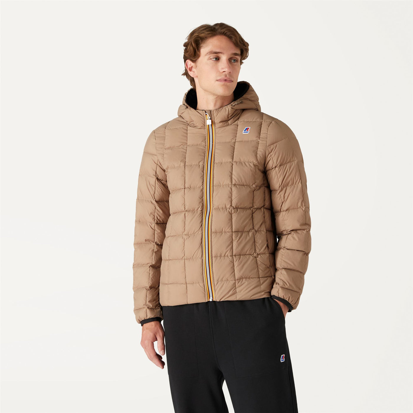 Jackets Man JACQUES THERMO PLUS.2 DOUBLE Short BLACK PURE - BEIGE TAUPE Detail Double				