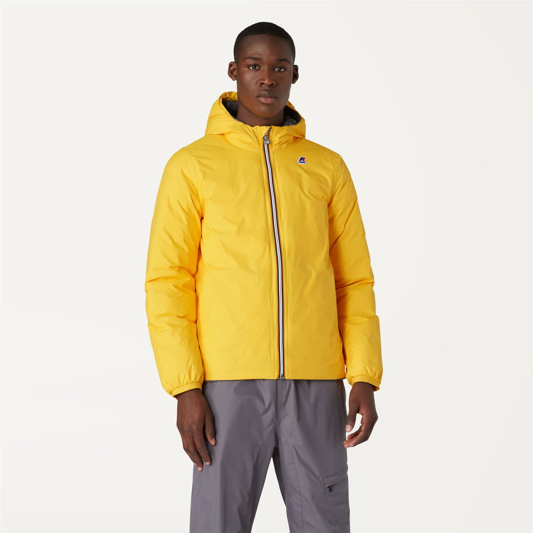 Jackets Man JACQUES THERMO PLUS.2 DOUBLE Short YELLOW - GREY SMOKED Dressed Back (jpg Rgb)		