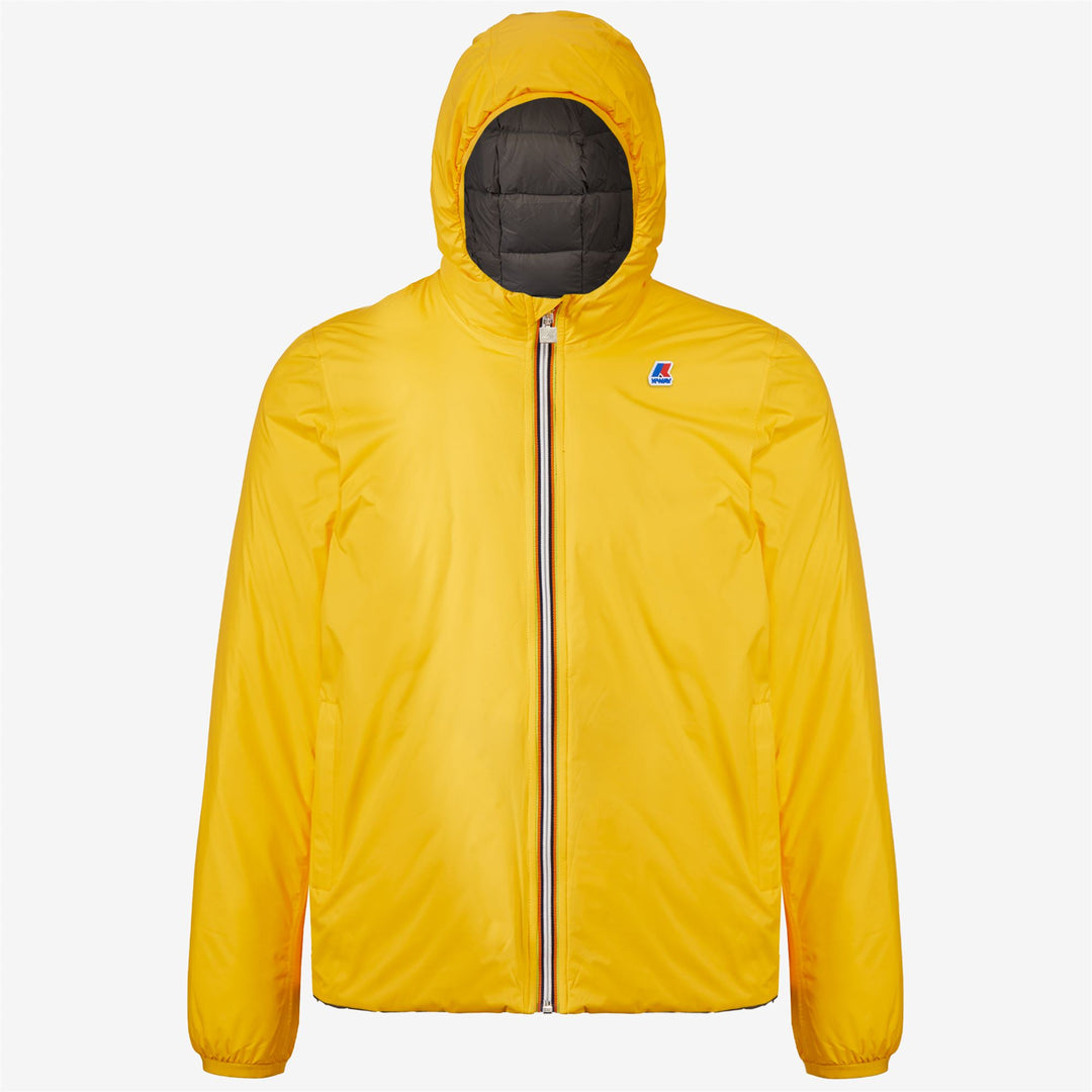 Jackets Man JACQUES THERMO PLUS.2 DOUBLE Short YELLOW - GREY SMOKED Dressed Front (jpg Rgb)	