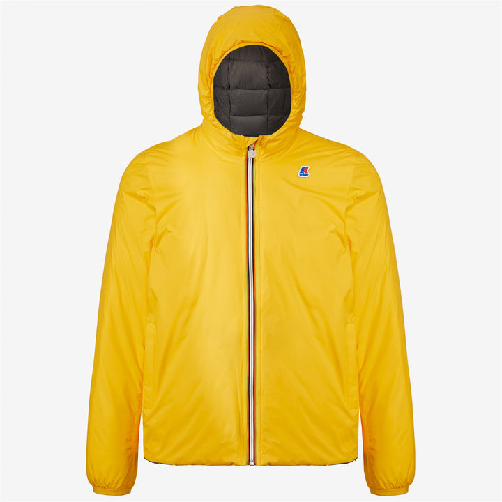 Jackets Man JACQUES THERMO PLUS.2 DOUBLE Short YELLOW - GREY SMOKED Dressed Front (jpg Rgb)	